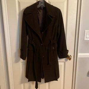 DKNY brown pea coat - like new!
